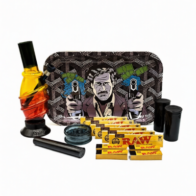 Gangsta Pablo Escobar Large Rolling Tray Bong Set