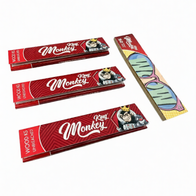 3 Wood Monkey King Ulta Thin Papers + 1 Double Tips Slim