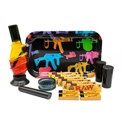 AK47 Gun Shooters Large Rolling Tray Bong Gift Set