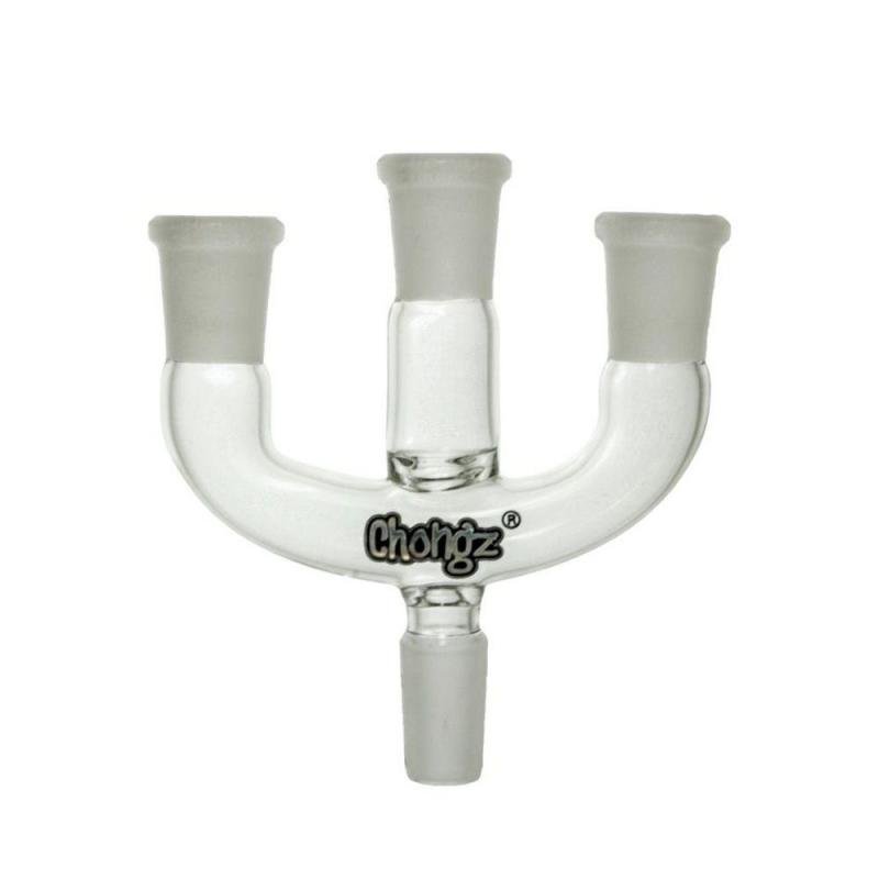 Chongz Glass Splitter 3 Bowl Bong Adapter 14mm to 3 x 14mm