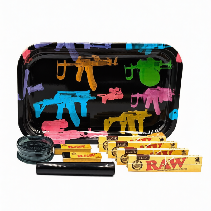 AK47 Gun Shooters Large Rolling Tray Set