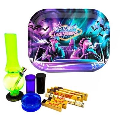 Bat Country Las Vegas Metal Rolling Tray Bong Set