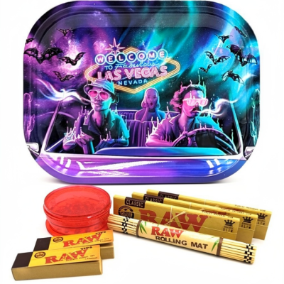 Bat Country Las Vegas Metal Rolling Tray Set