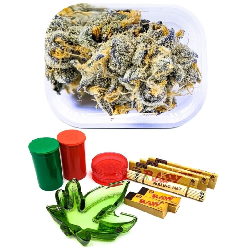 White Girl Scout Cookie Bud Metal Rolling with Ash Tray Set