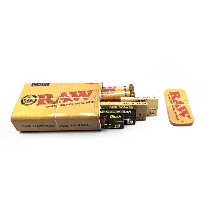 Raw Classic Slide Metal Tobacco Storage Tin Set