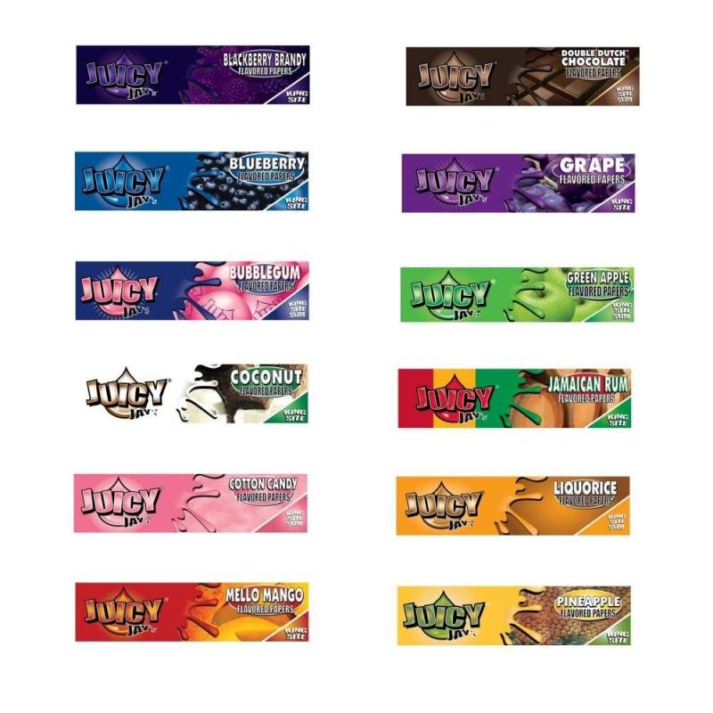 Juicy Jay’s King Size Slim Rolling Papers – Assorted Flavours